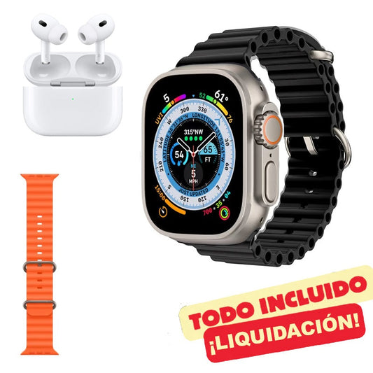 Smartwatch Ultra 10 + Correa Naranja + Auriculares ProAir Gratis